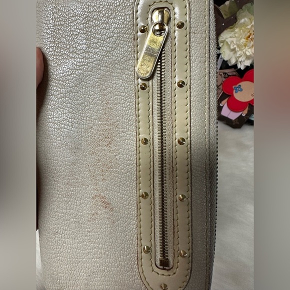 AUTHENTIC LOUIS VUITTON CREAM SUHALI LEATHER ZIPPY ZIP AROUND LONG WALLET - Picture 8 of 15